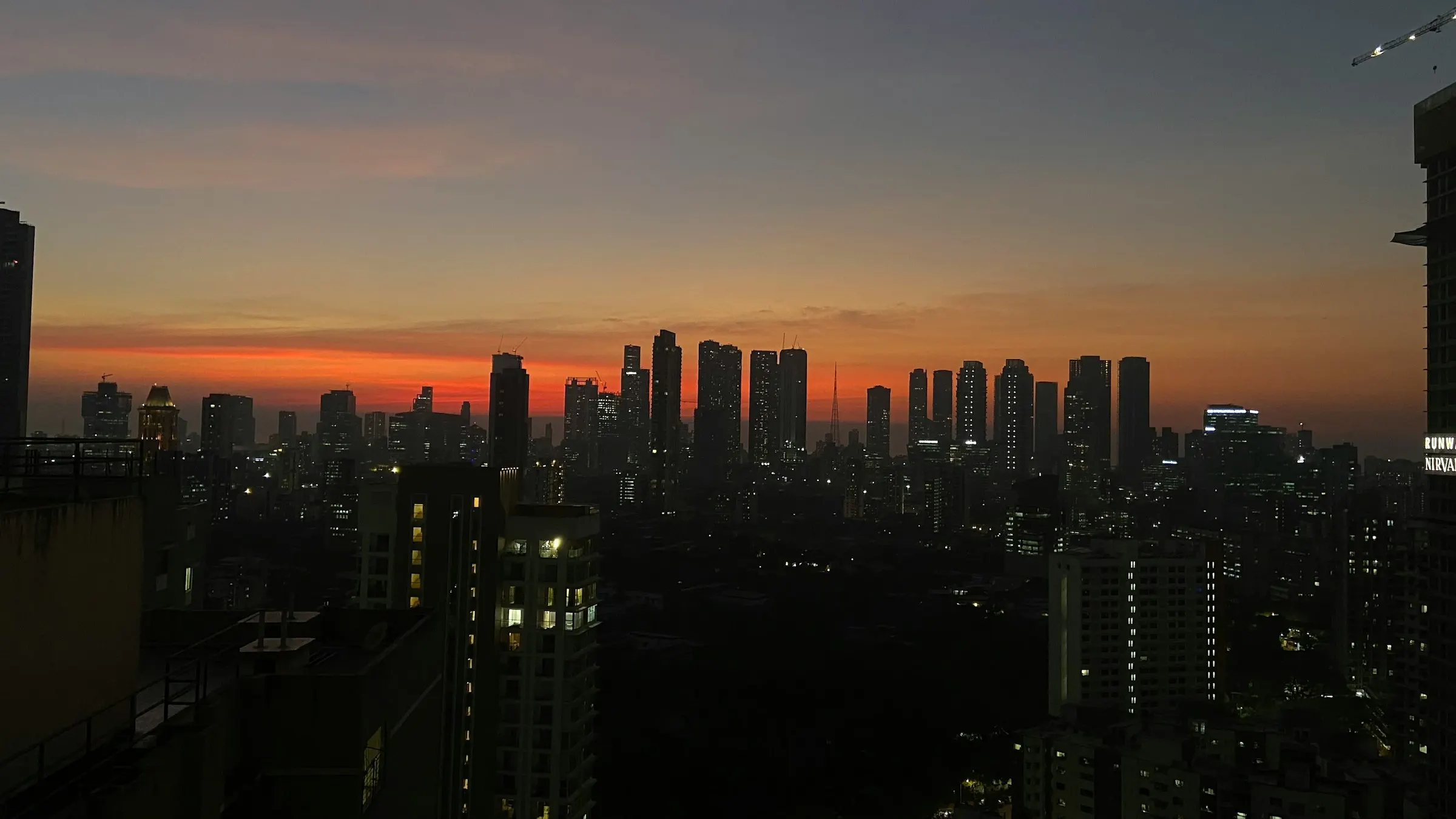 Mumbai's skyline at dusk
