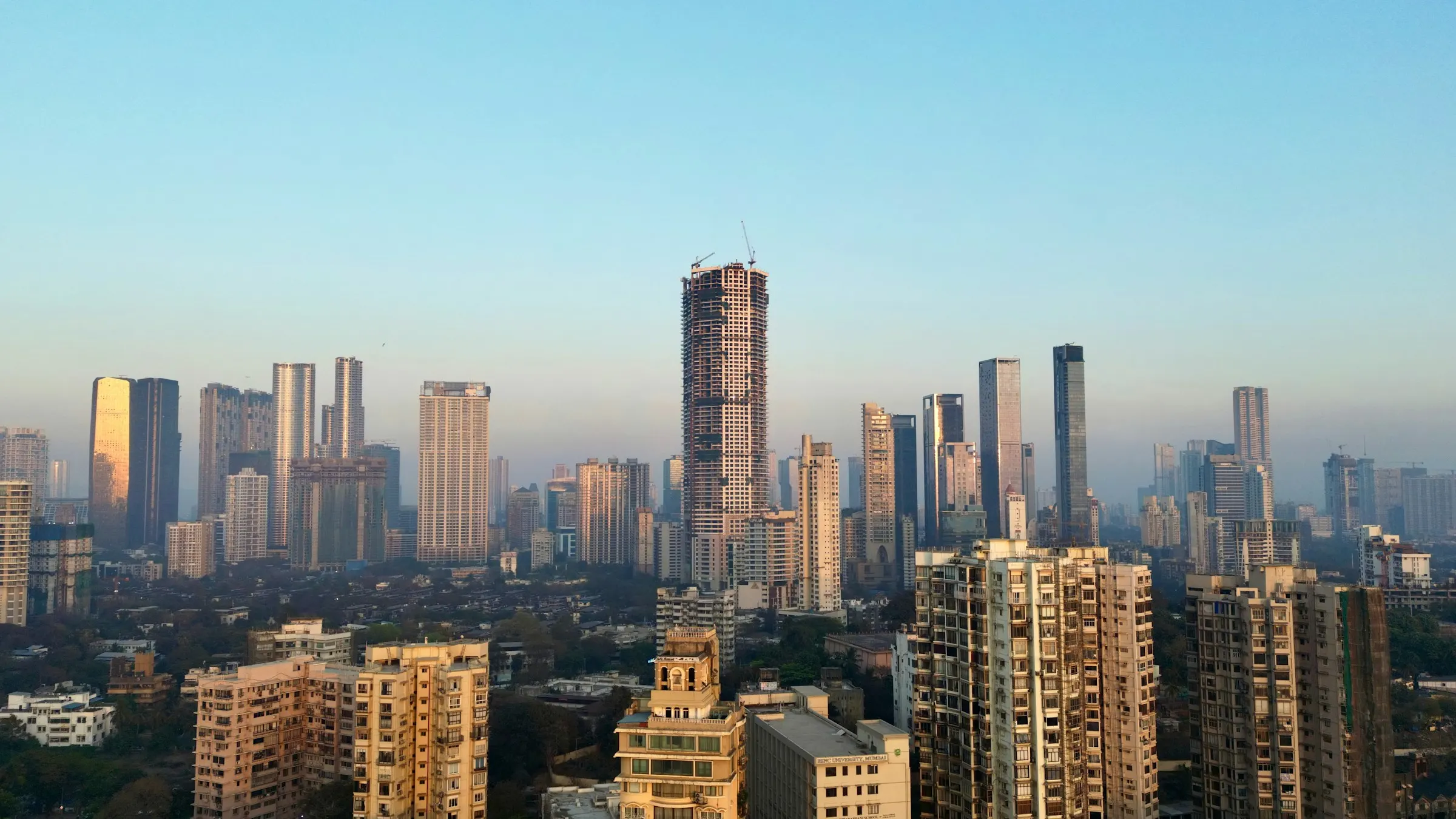 Mumbai's skyline in the morning